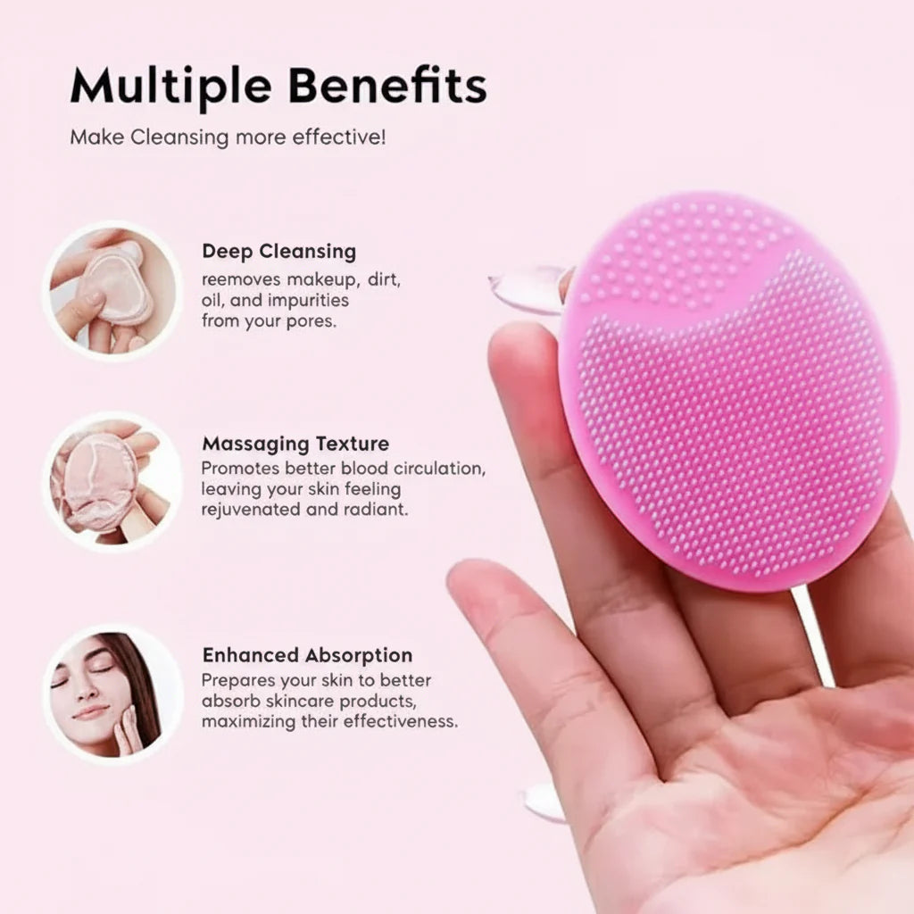 Portable Facial Cleaning Mat Pad Scrubber Silicone Face Cleansing Brush | Premium Skincare & Beauty Products in Pakistan