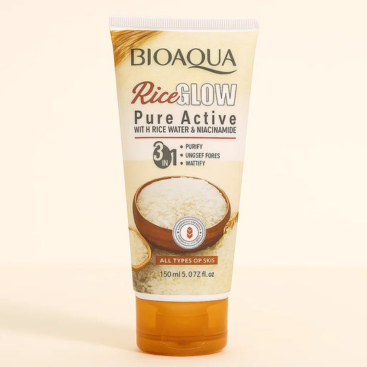Bioaqua Rice Glow 3‑in‑1 Face Wash - 150ml | Premium Skincare & Beauty Products in Pakistan