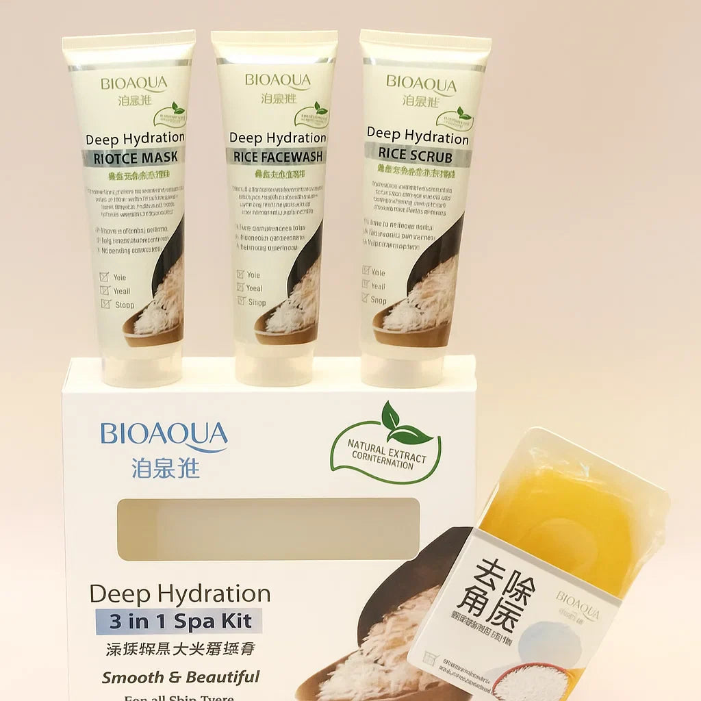 BIOAQUA Deep Hydration 3in1 Spa kit with Free Rice Soap | Premium Skincare & Beauty Products in Pakistan
