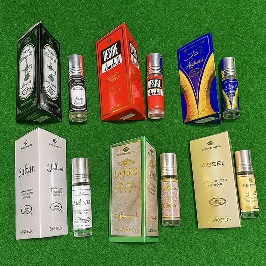 Crown Perfumes Non-Alcoholic Attar – Pack of 6 Pcs (6ml Each)