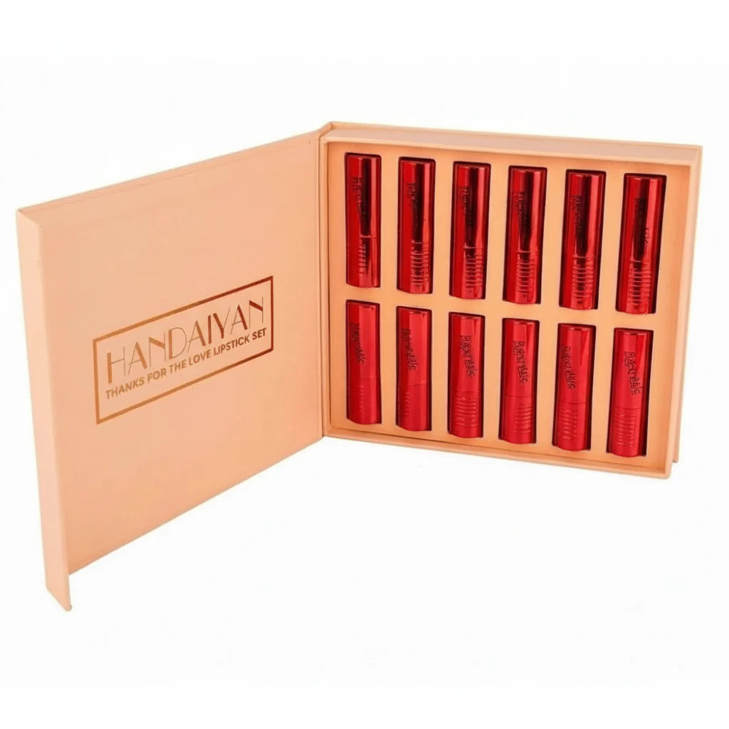 Handaiyan Matte Metal Lipstick Vault - 12Pcs