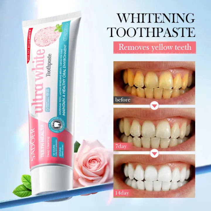 Sadoer Ultra White Rose Salt Whitening Toothpaste 100g | Premium Skincare & Beauty Products in Pakistan