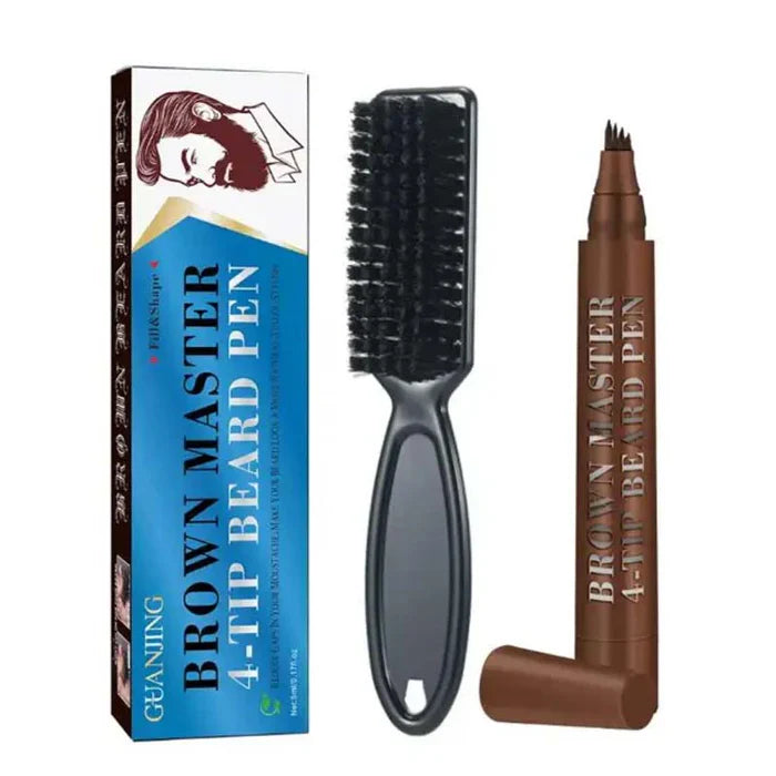 GUANJING Colors Men Waterproof Beard Filler 4 Tip Beard Filler Beard Filler Pen Kit - 5ml
