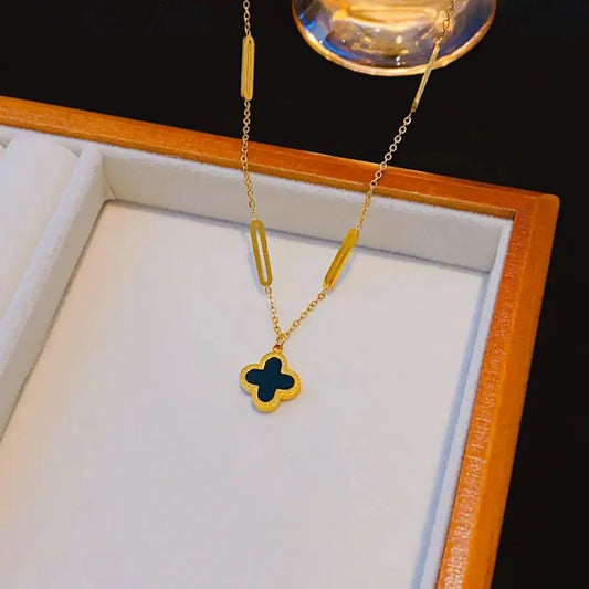 Stainless Steel Clover Double Side Chain Locket – Each