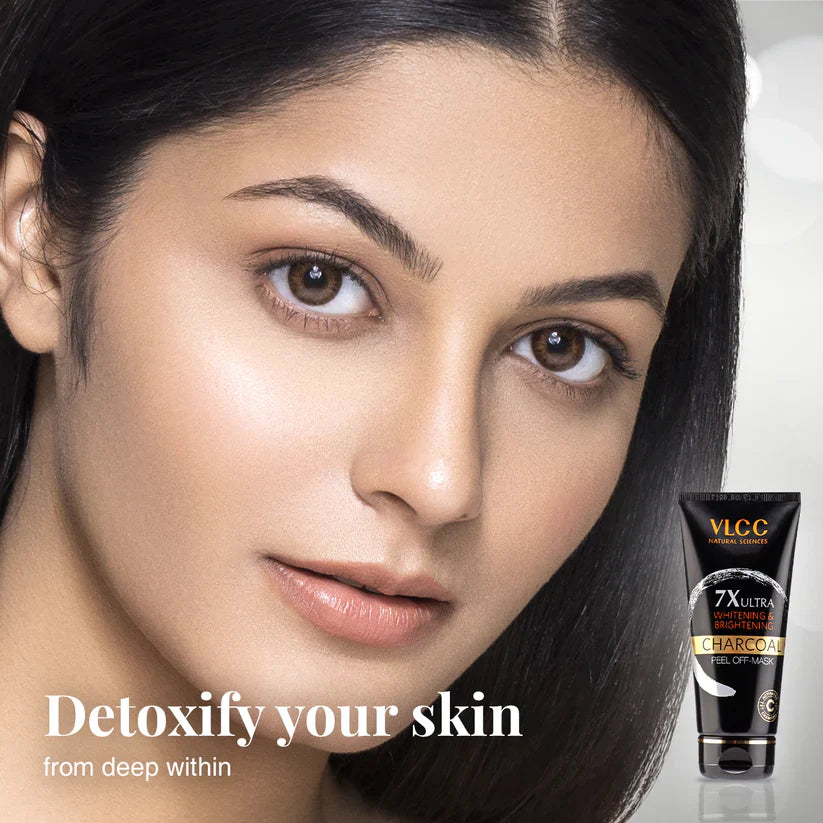 VLCC 7X Ultra Whitening and Brightening Charcoal Peel Off Mask - 100ml