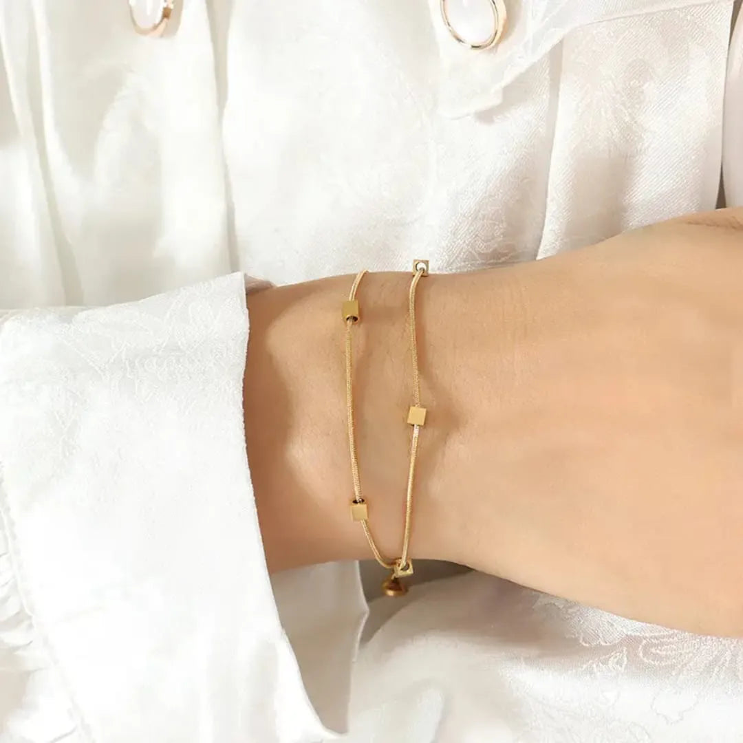 Double Small Square Bracelet