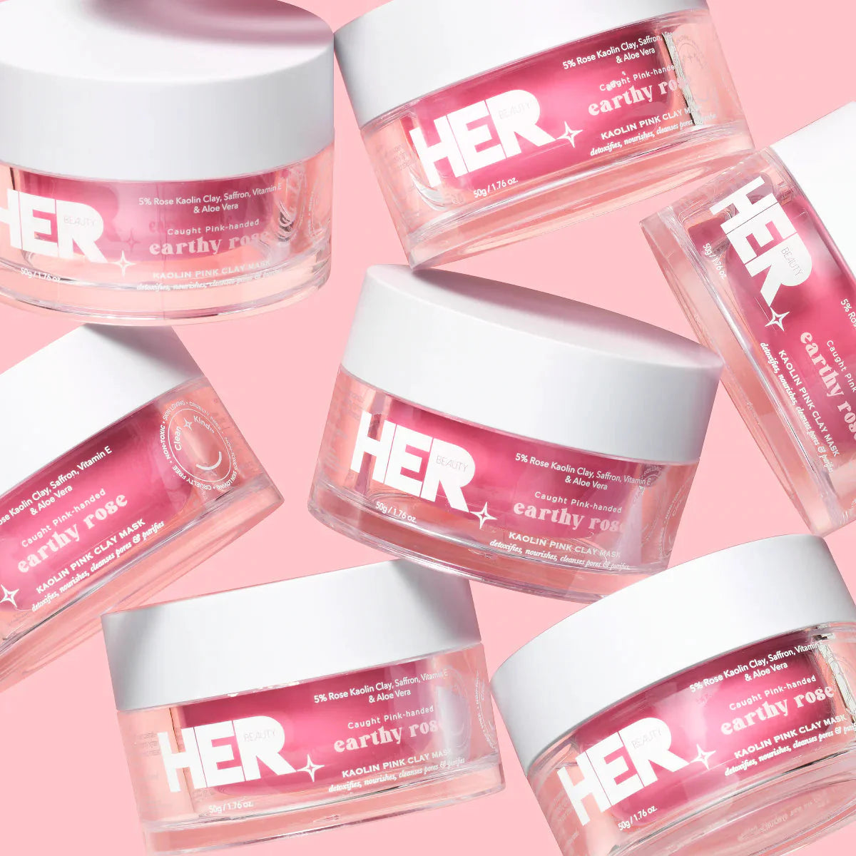 HER Beauty earthy rose Kaolin Pink Clay Mask 50g