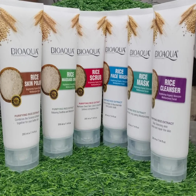 Bioaqua 6-Piece Rice Facial Set - 200 ml Each | Premium Skincare & Beauty Products in Pakistan