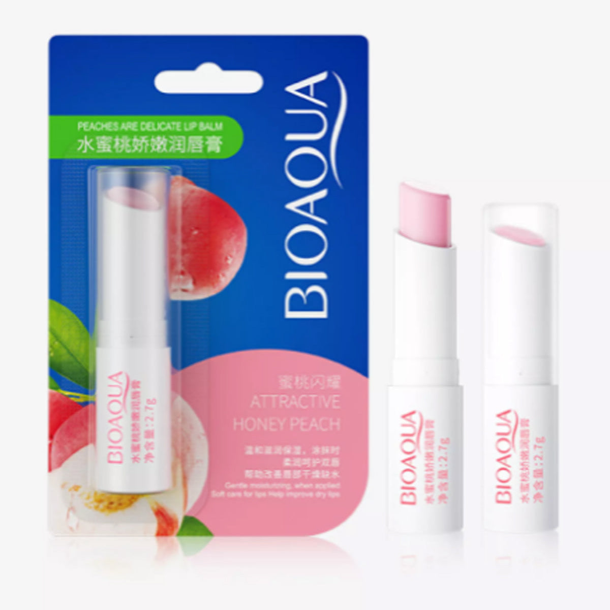 BIOAQUA Honey Peach Ripping Lip Balm - 2.7g | Premium Skincare & Beauty Products in Pakistan