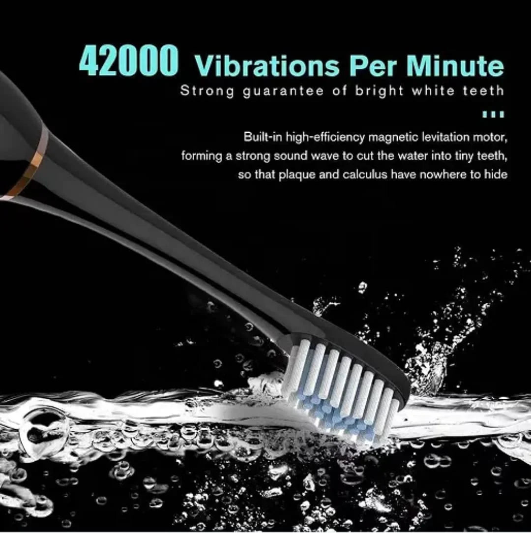 USB Rechargeable Ultrasonic Tooth Brush with 4 Brush Heads