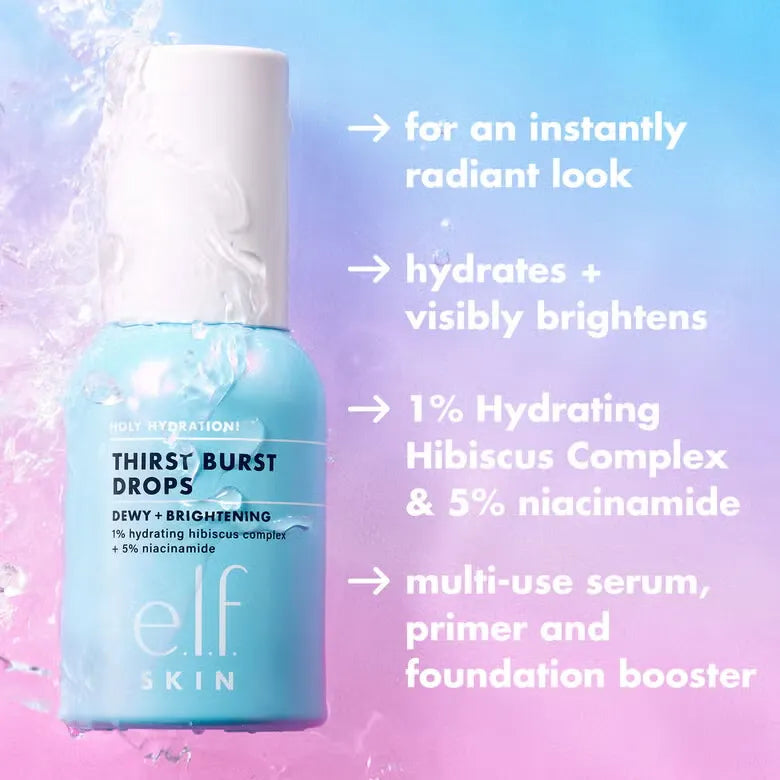 e.l.f. Skin Holy Hydration Thirst Burst Drops Dewy + Brightening - 30ml | Premium Skincare & Beauty Products in Pakistan