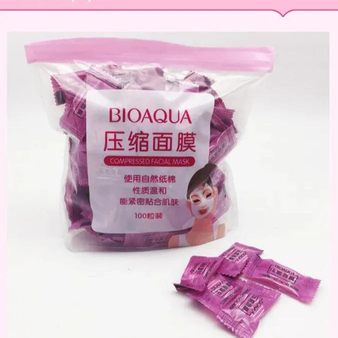 Bioaqua Compressed Facial Toffee Face Sheet Mask - 50 Pcs | Premium Skincare & Beauty Products in Pakistan