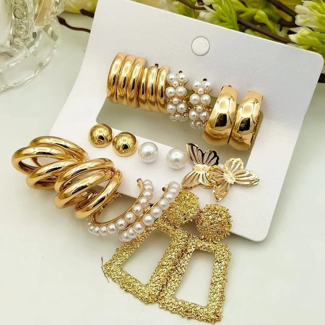 New Combo Pair Earrings Card - Set Of 9