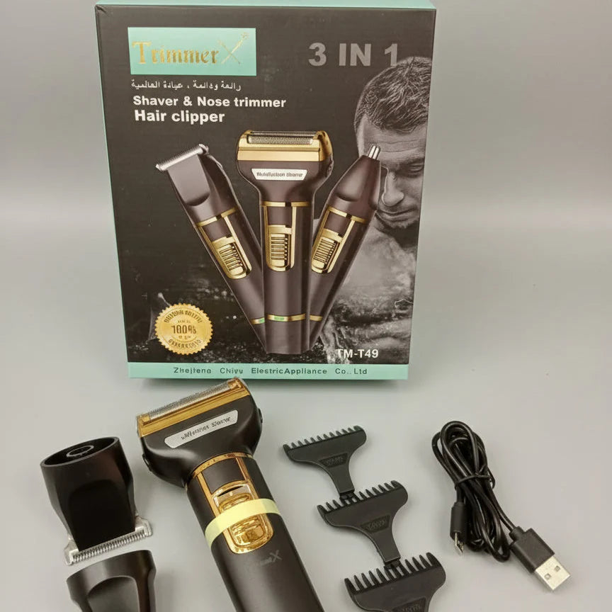 TrimmerX TM-T49 Professional 3-in-1 Grooming Kit