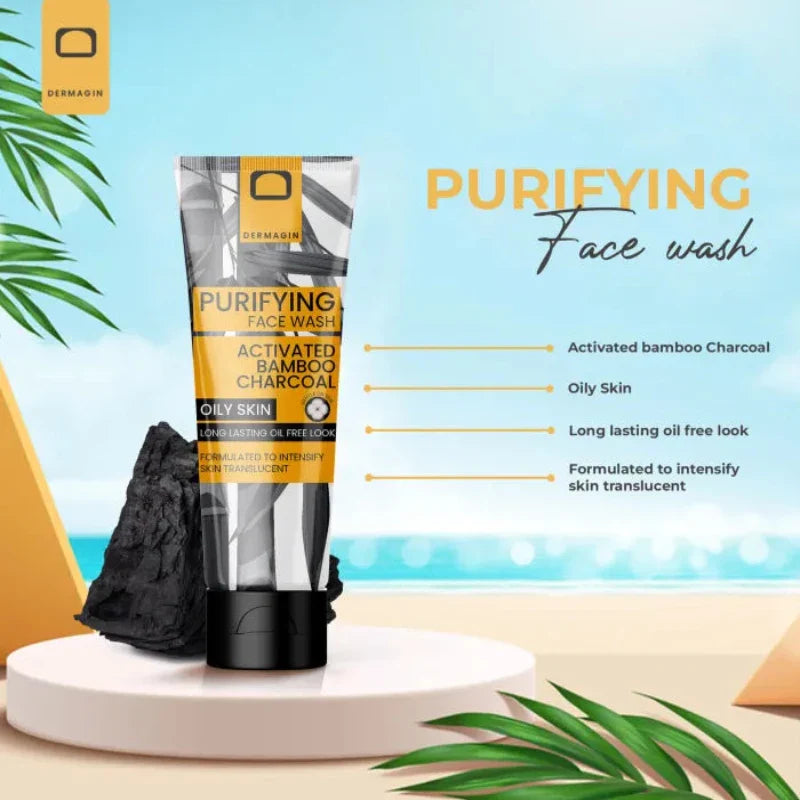 Dermagin Purifying Activated Bamboo Charcoal Face Wash - 100gm