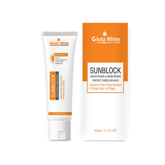 Gluta White Sun Block SPF-60 – 50gm | Premium Skincare & Beauty Products in Pakistan