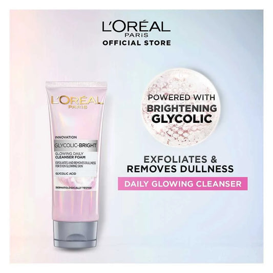 L'Oreal Paris Innovation Glycolic-Bright Glowing Daily Cleanser Foam - 100ml