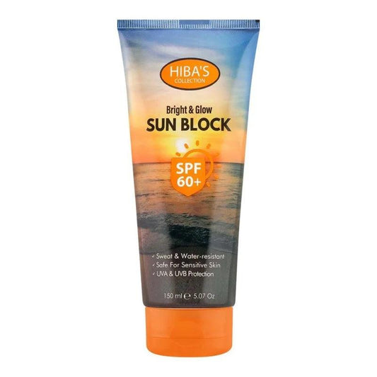 Hiba's Collection Bright & Glow Sun Block SPF 60+ | Premium Skincare & Beauty Products in Pakistan