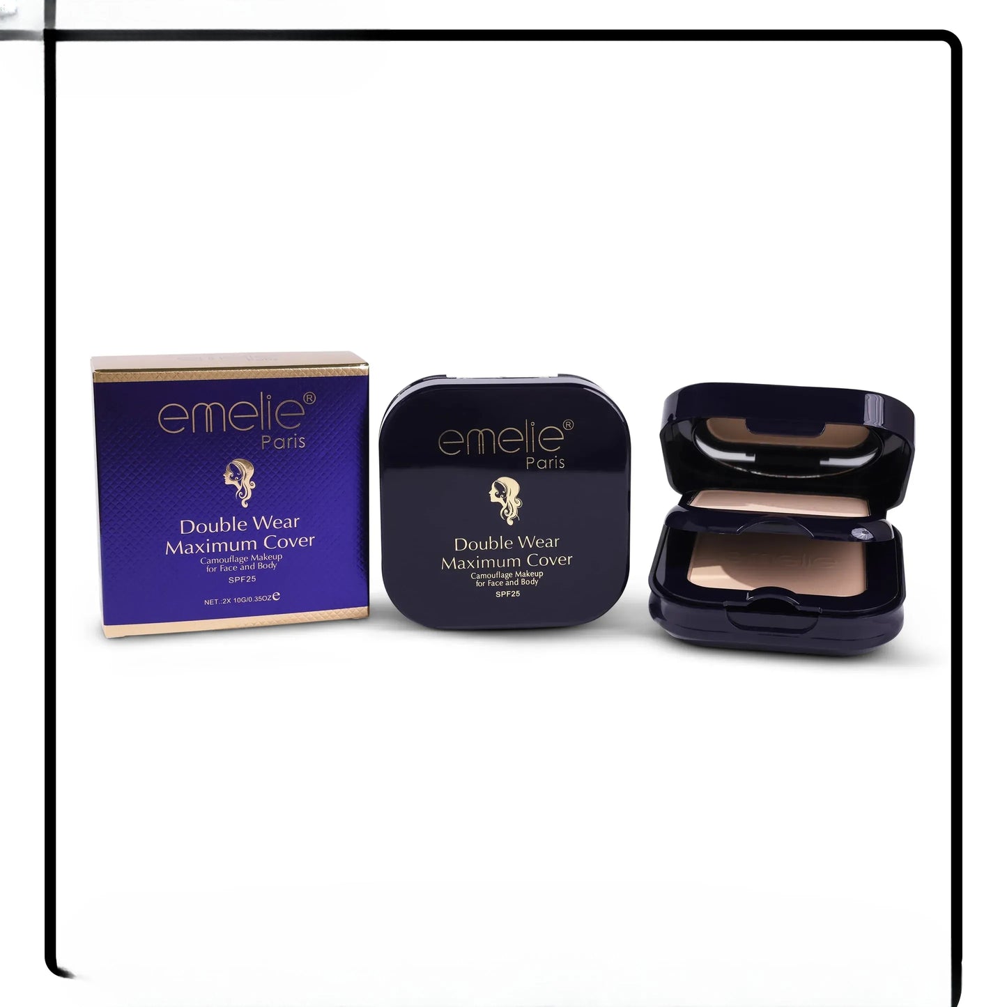 Emelie Double Wear Maximum Cover Pressed Powder
