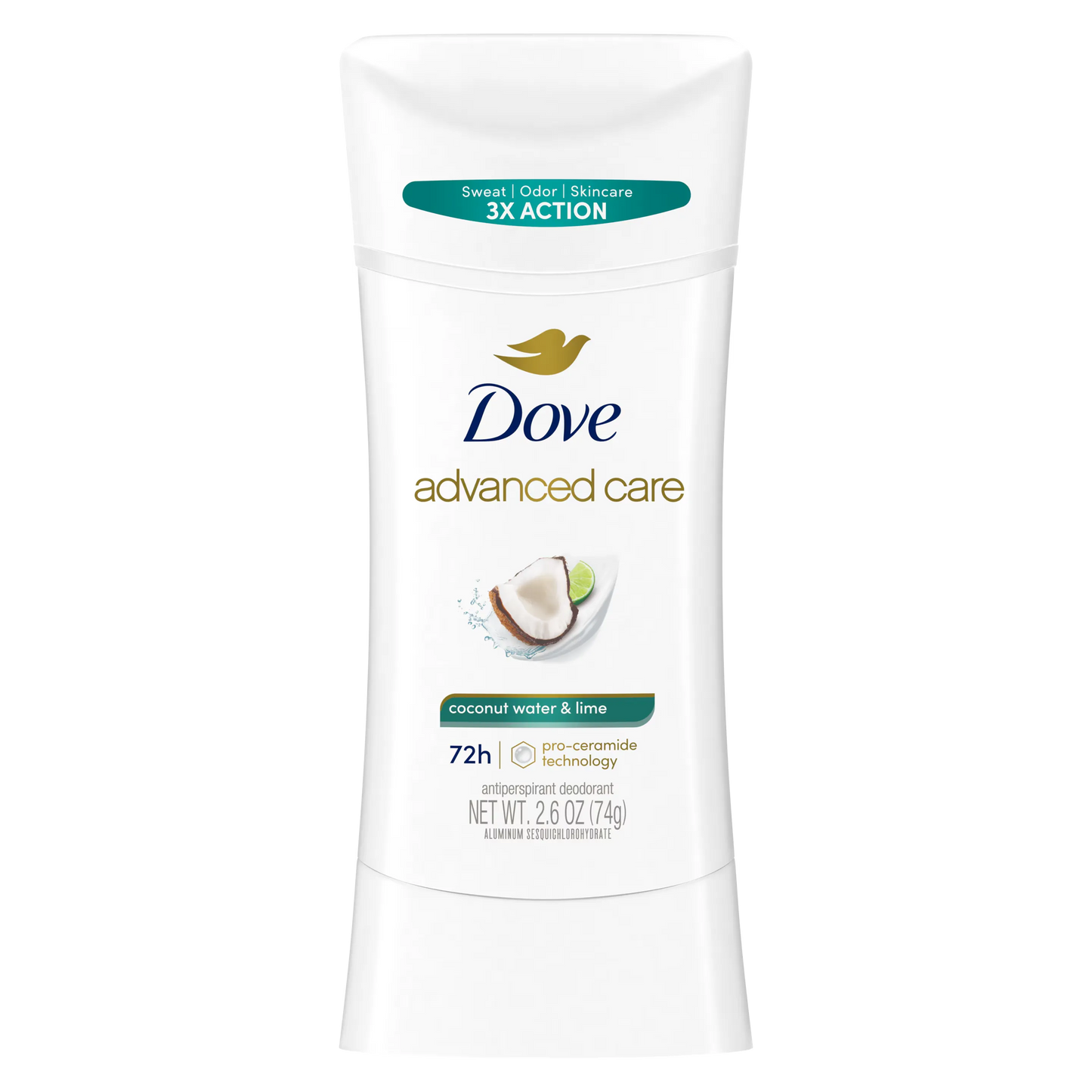 Dove Advanced Care Coconut Water & Lime Antiperspirant Stick 74g