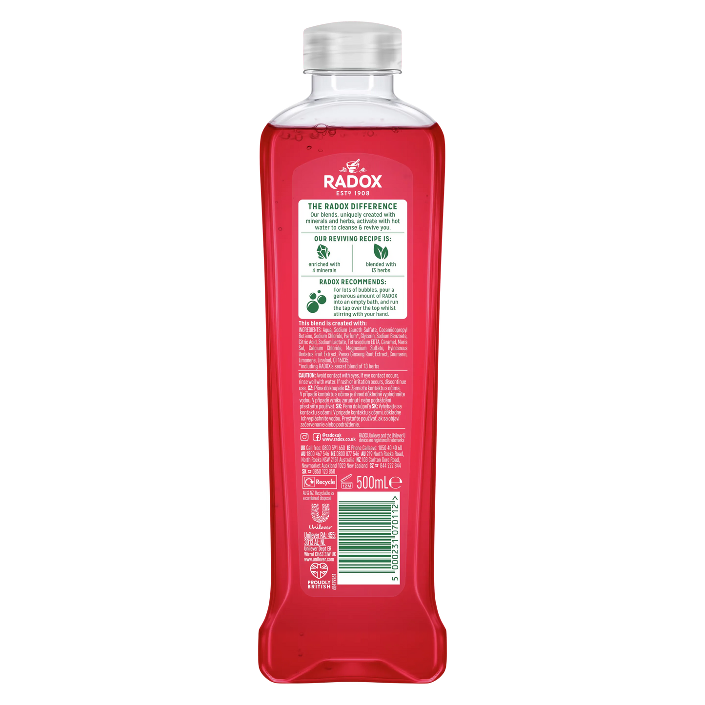 Radox Muscle Therapy Bath Soak with Black Pepper & Ginseng - 500ml