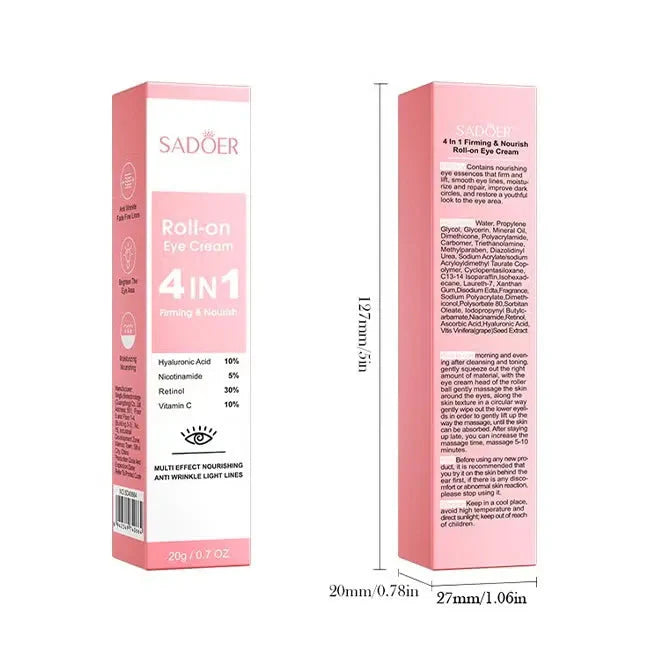 SADOER 4in1 Roll-on Moisturizing Eye Cream - 20gm
