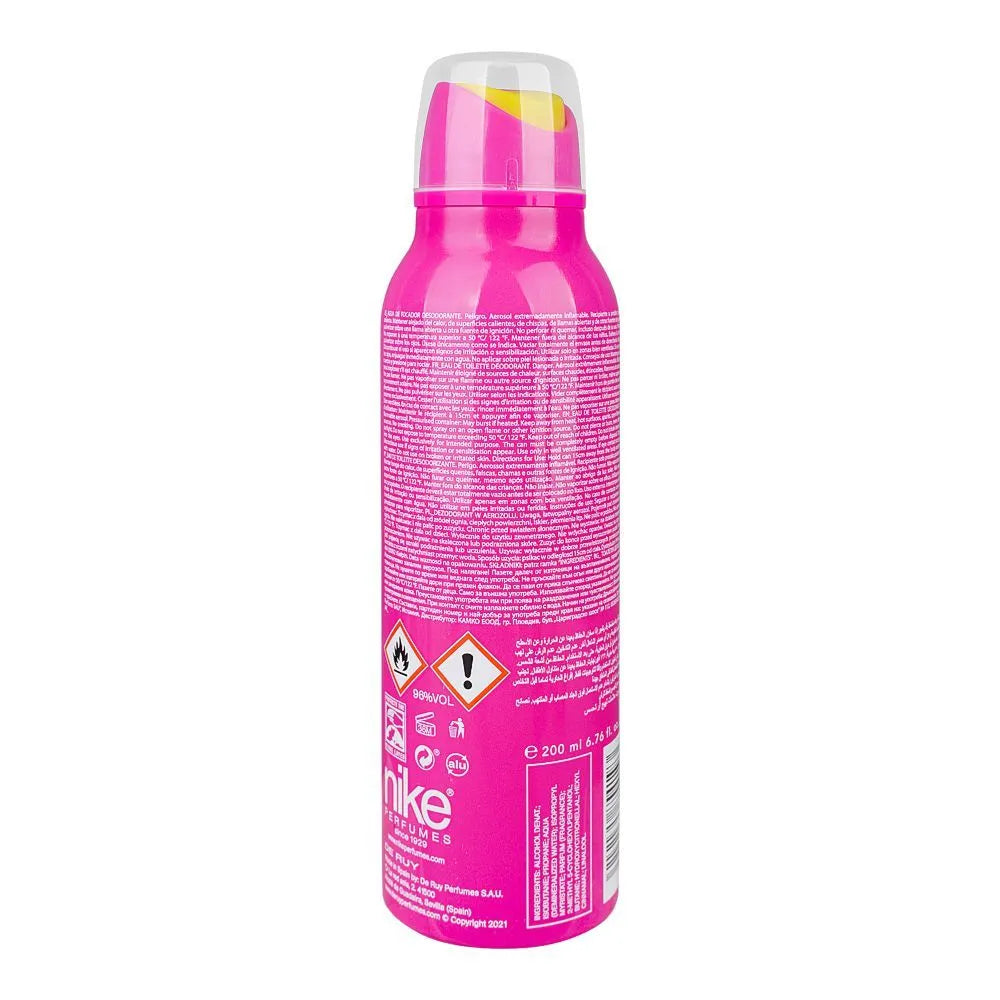 Nike Pink Deodorant Spray Eau de Toilette 24 Hours Lasting  - 200ml