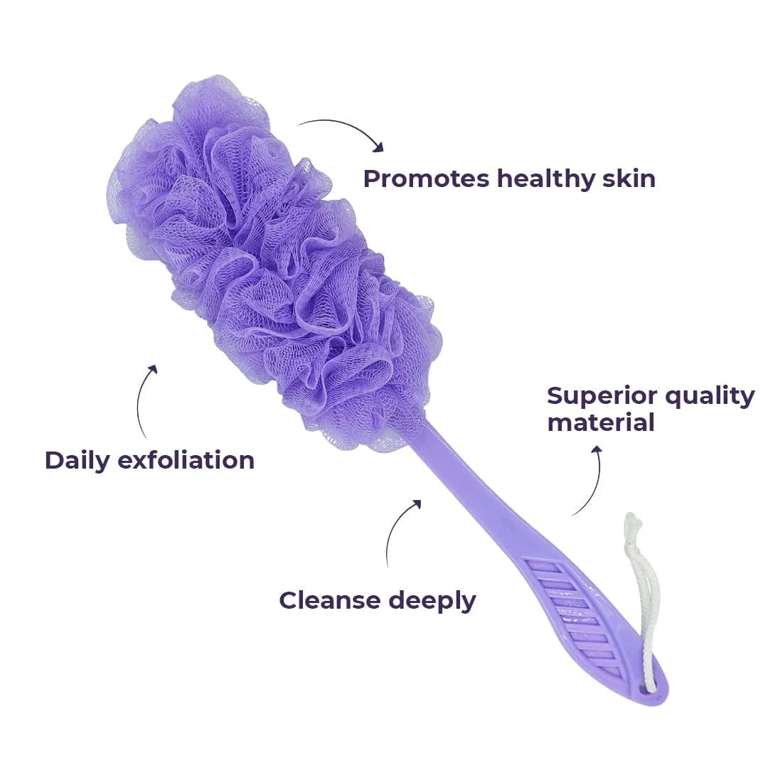 Gentle Back Scrubber Shower Pouf with Soft Mesh for Effective Cleaning and Massage