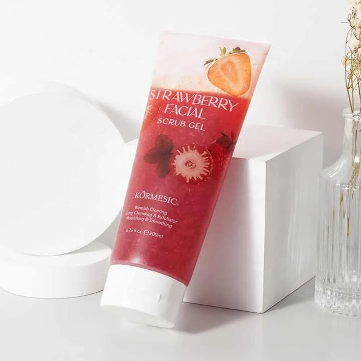 Kormesic Strawberry Facial Scrub Cleanser Gel-200ml | Premium Skincare & Beauty Products in Pakistan
