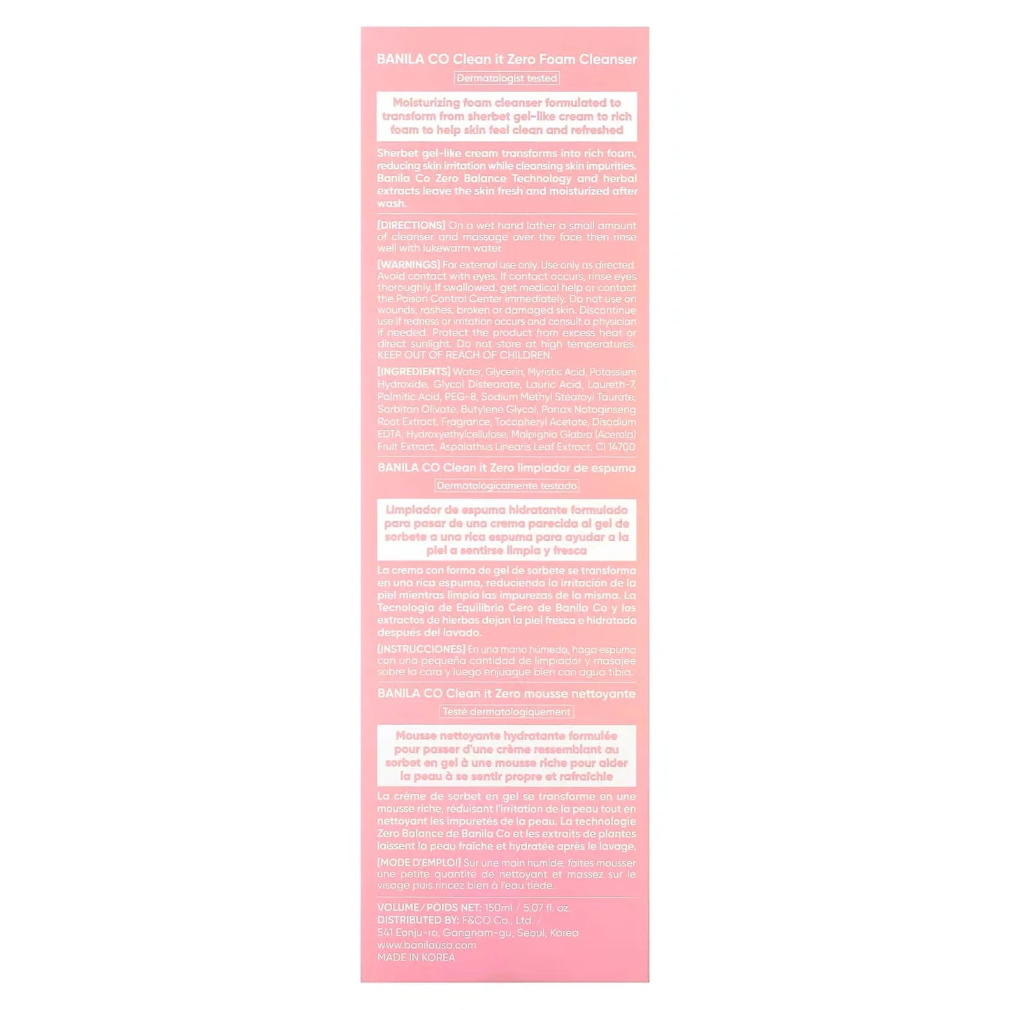 Banila co Clean it Zero Foam Cleanser - 150ml