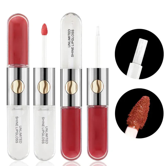 Lareen Clear Pink Double Headed Transparent Plumping Lip Gloss+Lip liner - 6ml
