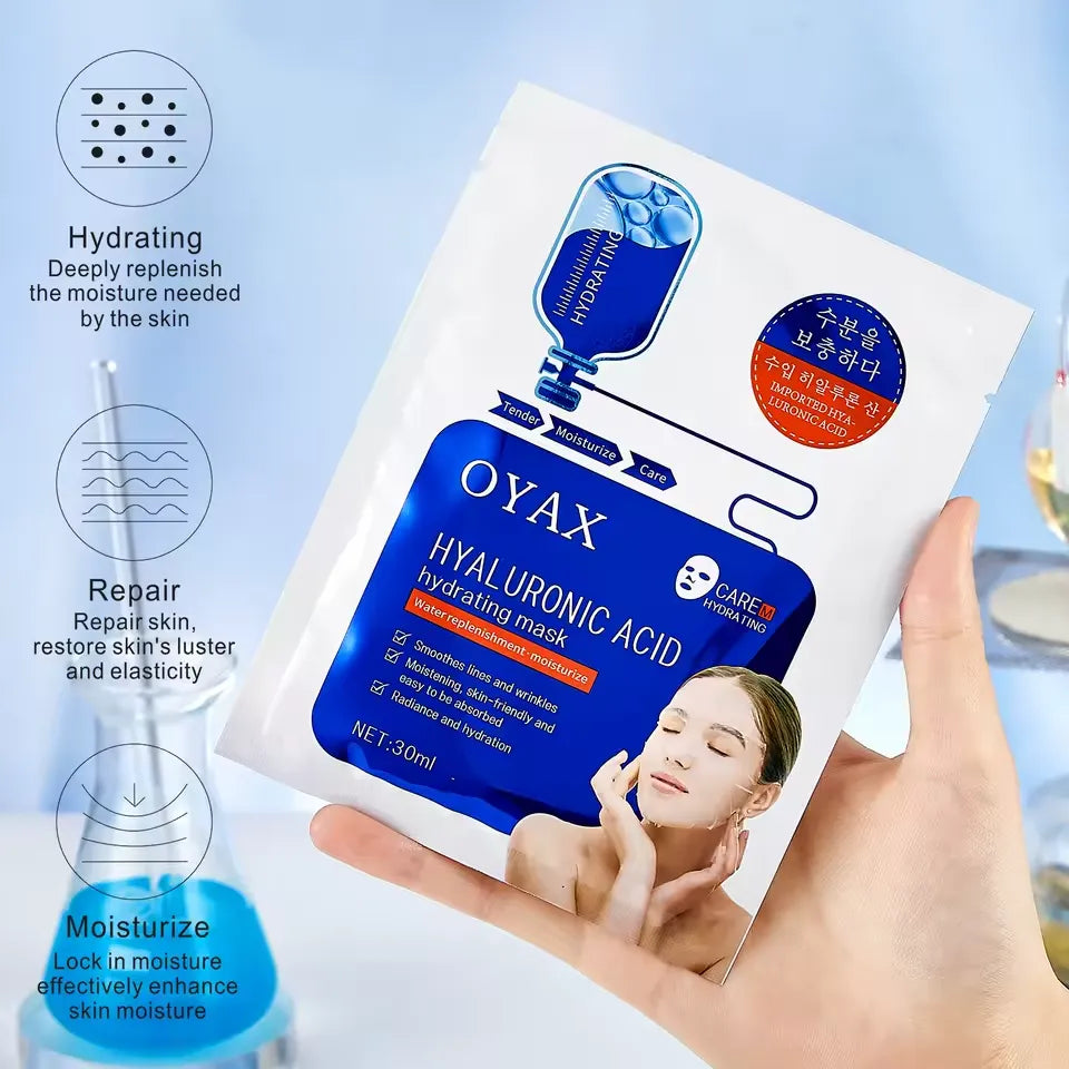 Oyax 24k Hyaluronic Acid Hydrating Face Mask - 10 PCS