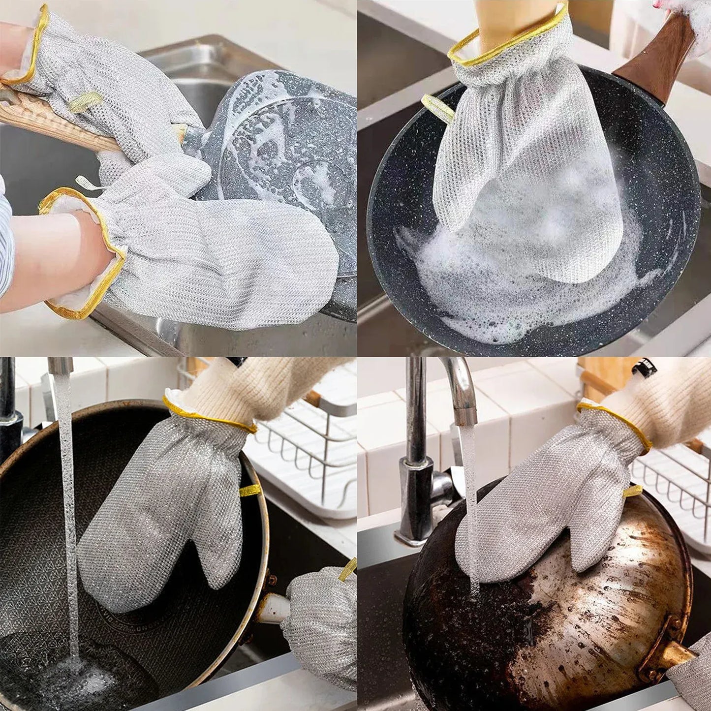 Gloves Wet/Dry Multi Dishwashing Rag Cleaning Multi Purpose Wire Steel Kitchen Rag