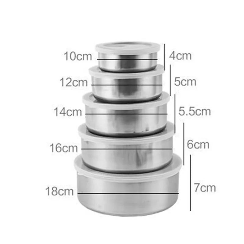 Stainless Steel Mixing Bowls Set with Airtight Lids 5 Piece