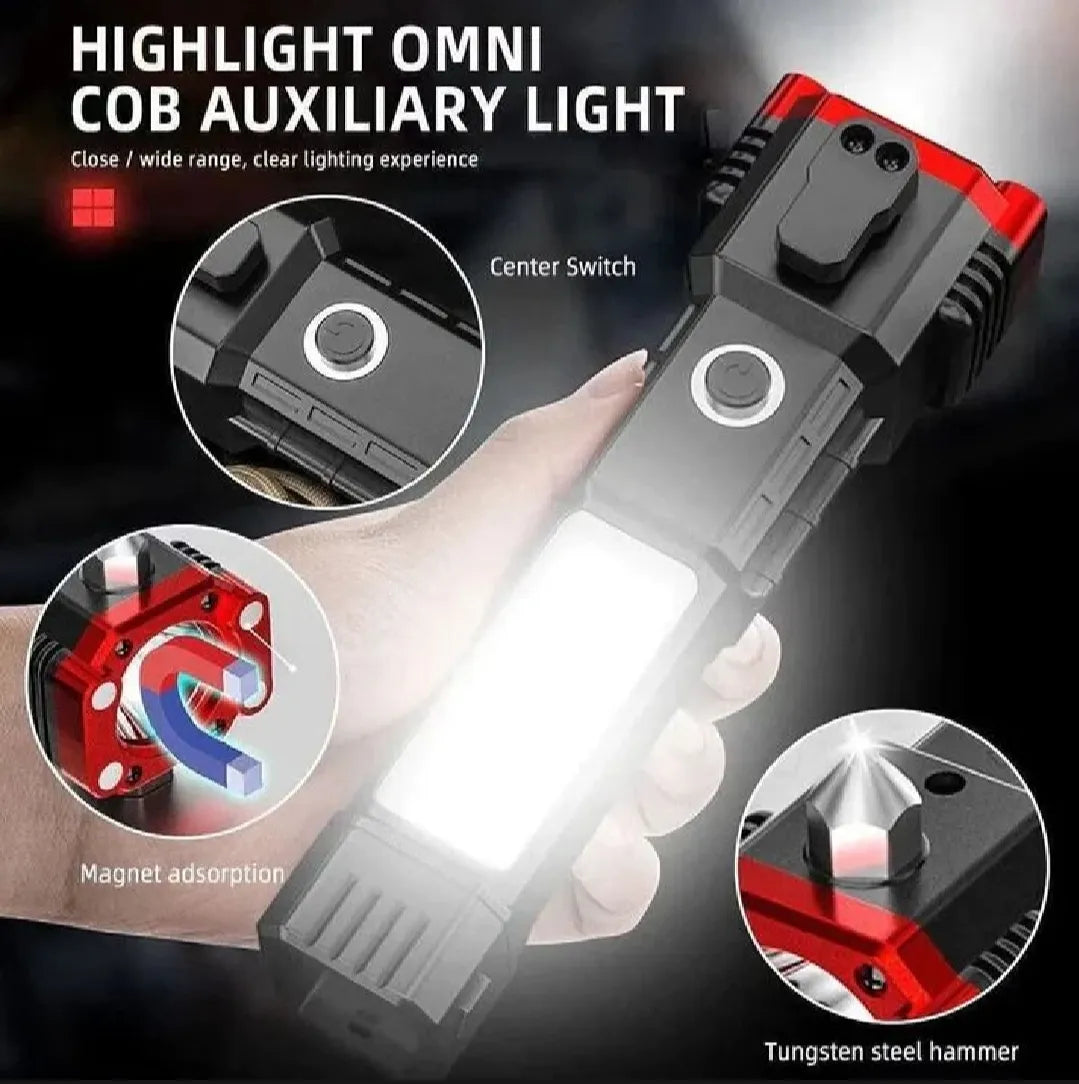 Multifunction 8in1 Portable Led Rechargeable Torch Flashlight