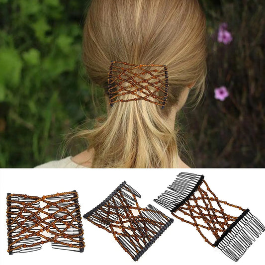 Ez Beads Hair Combs Magic Elastic Hair Double Clips For Women - Each