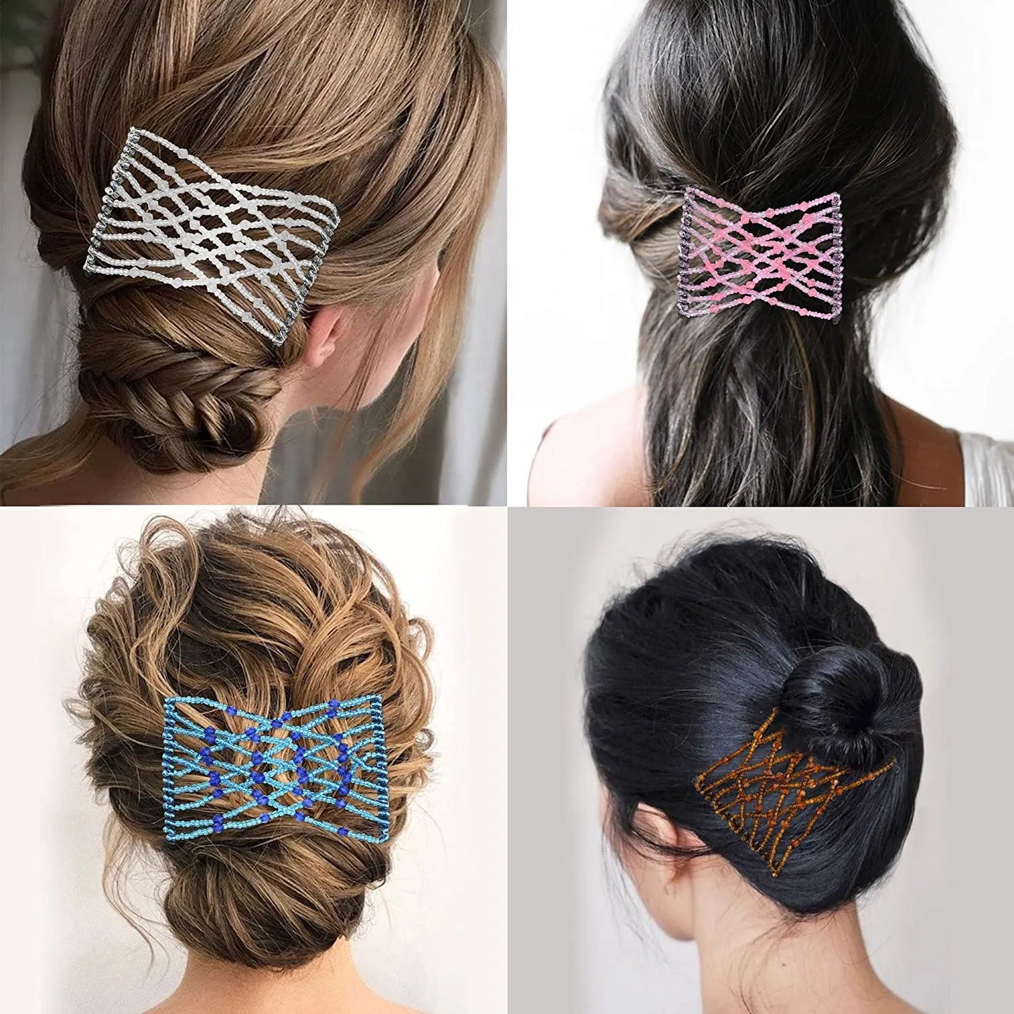 Ez Beads Hair Combs Magic Elastic Hair Double Clips For Women - Each