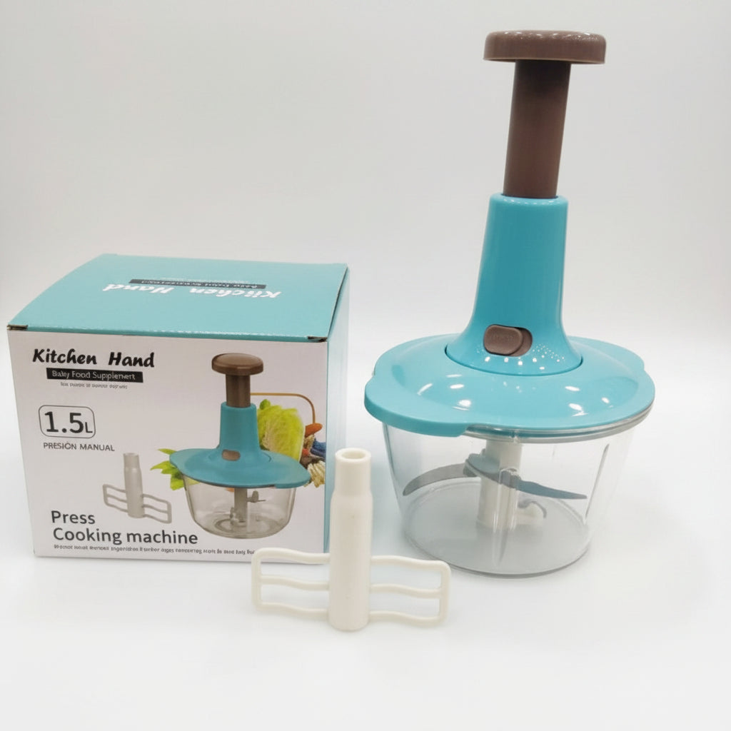 Manual Food Chopper Speedy Chopper with 3 Curved Stainless Steel Blades