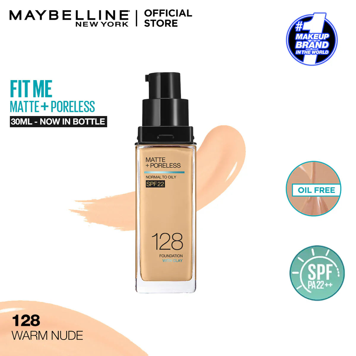 Original Maybelline New Fit Me Matte + Poreless Liquid Foundation Spf 22 30ml