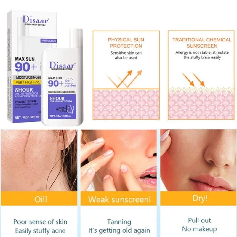 Disaar Whitening Sunblock SPF 90 – Skin Protective Sunscreen Lotion - 50g | Premium Skincare & Beauty Products in Pakistan