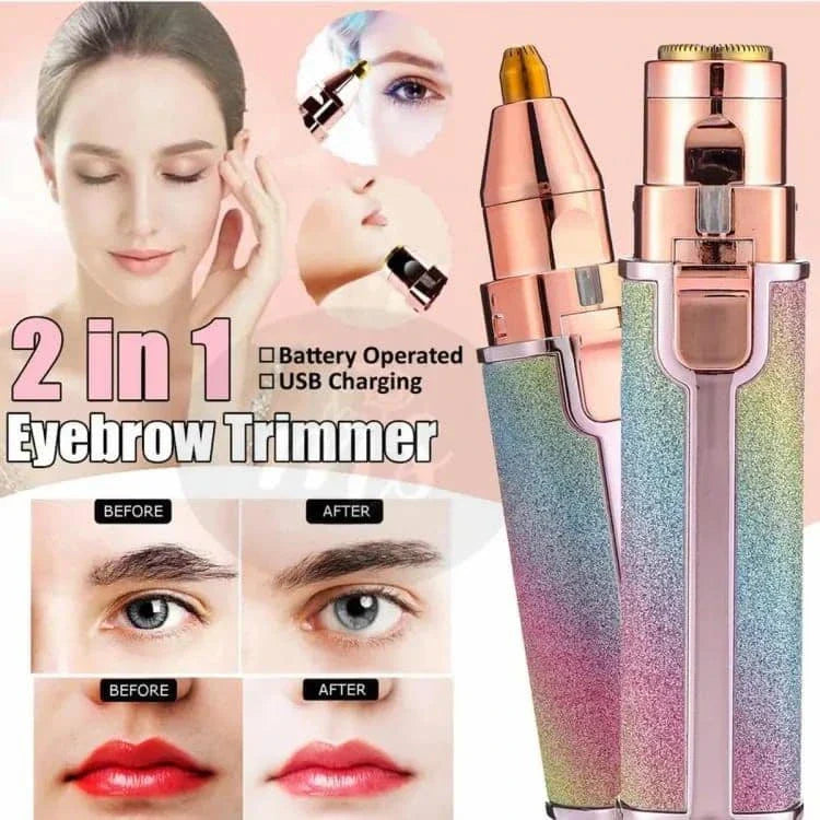 2-in-1 Rechargeable Facial & Eyebrow Hair Trimmer