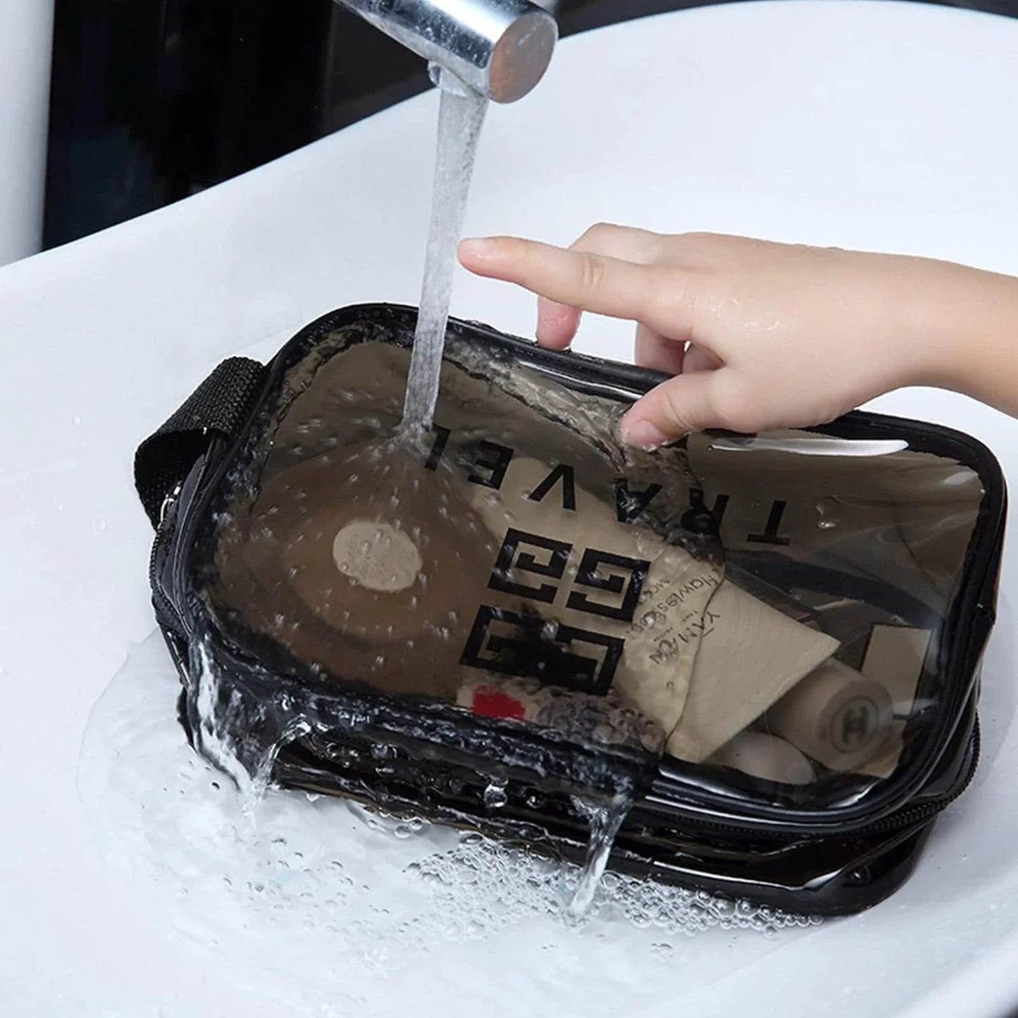 3 Pieces of Clear Makeup Bag, PVC Waterproof Cosmetic Bag Large Clear Travel Toi