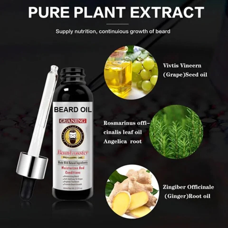 Natural Beard Growth Anti Hair Loss Beard Oil - 60ml