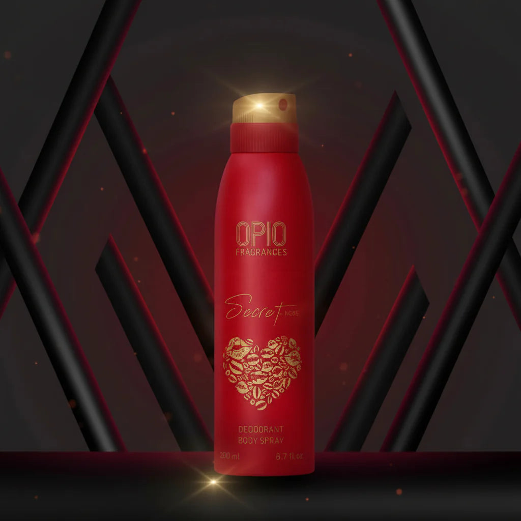 Opio Secret By Kisses Deodorant Body Spray for Women - 200ml