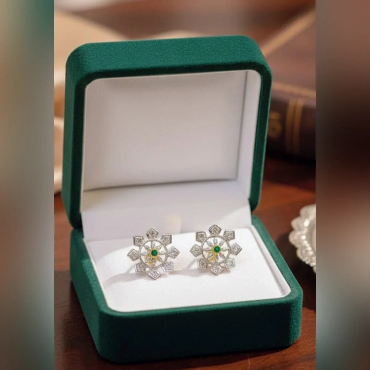 Zircon Tops & Studs – Elegant Silver Zircon Earrings for Women