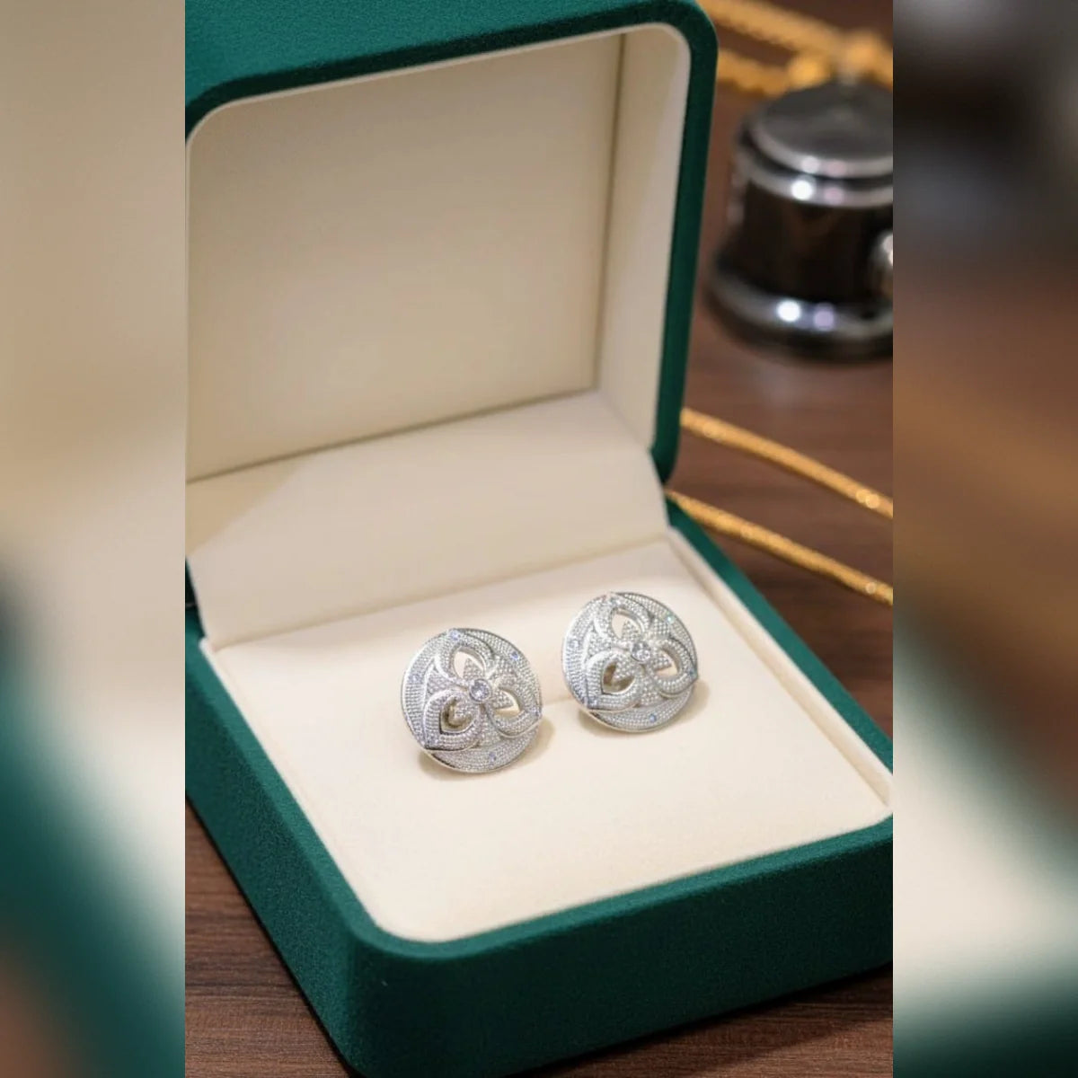 Zircon Tops & Studs – Elegant Silver Zircon Earrings for Women