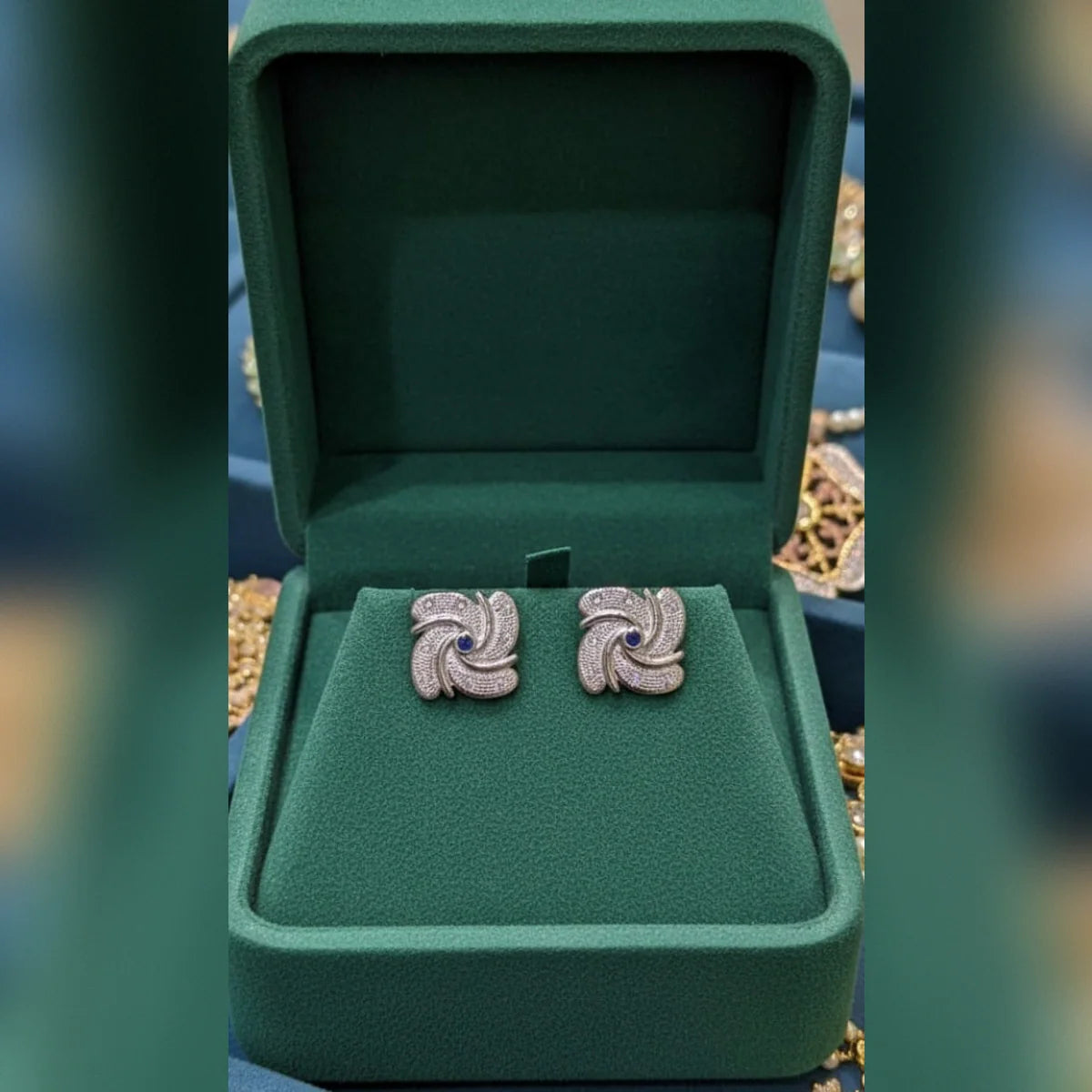 Zircon Tops & Studs – Elegant Silver Zircon Earrings for Women