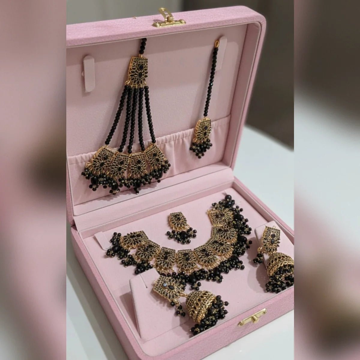 Royal Bridal Jewelry Set with Jhumki, Tikka & Jhumar