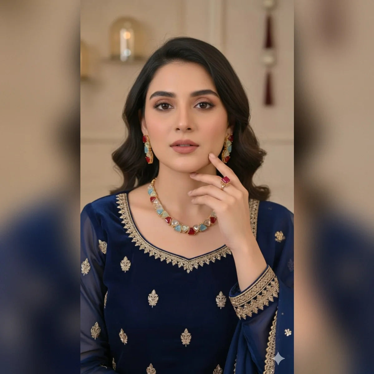 Turkish Necklace Set with Adjustable Rings – Elegant Ottoman Style