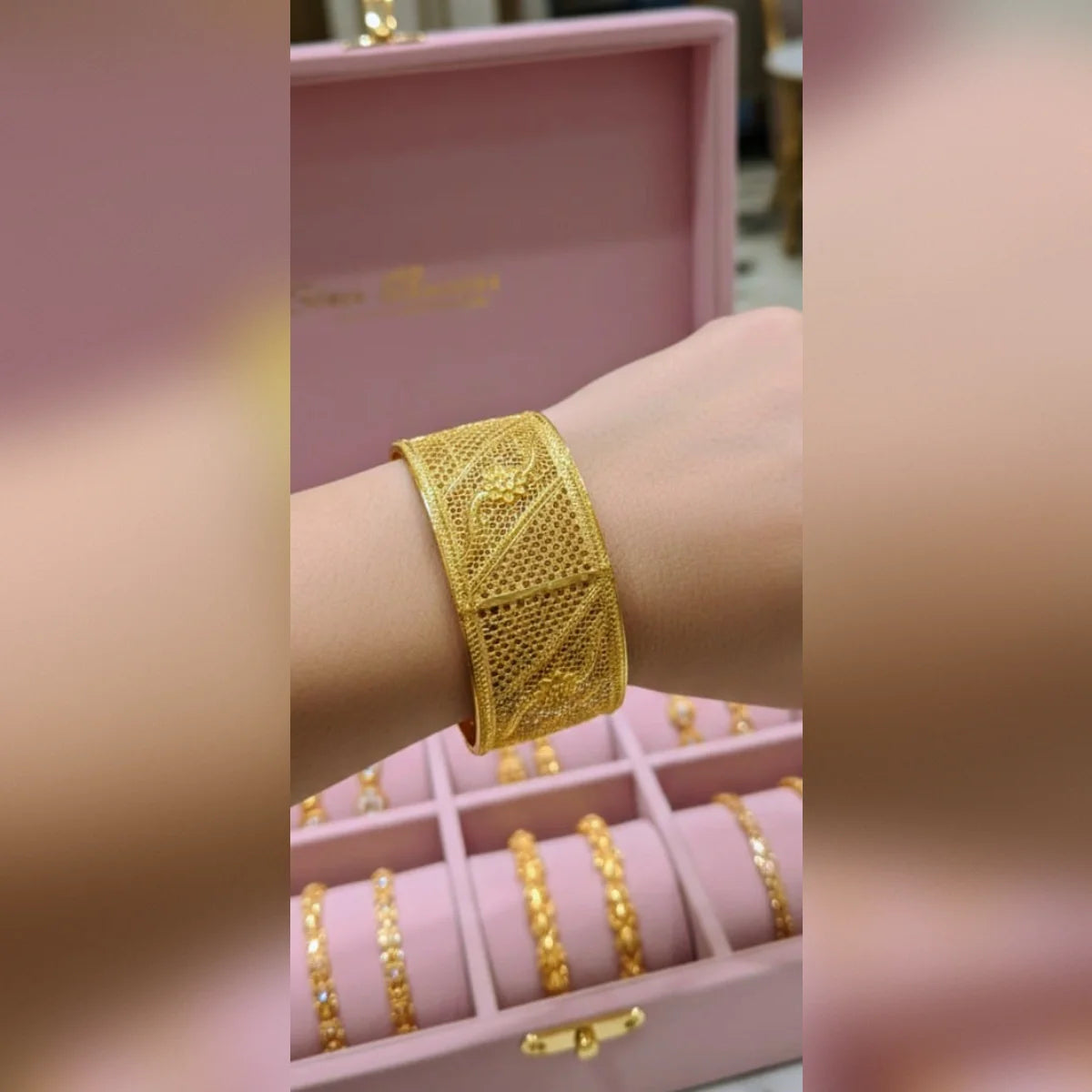 Gold cuff bangles